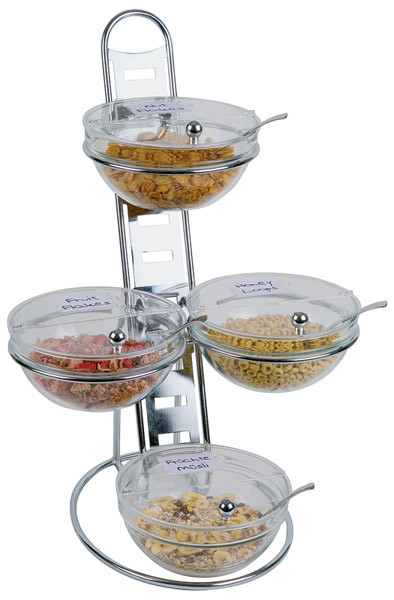 APS Buffet-Leiter, 3-stufig 39 x 31 cm, H: 66 cm , Metall, verchromt, 12-teilig
