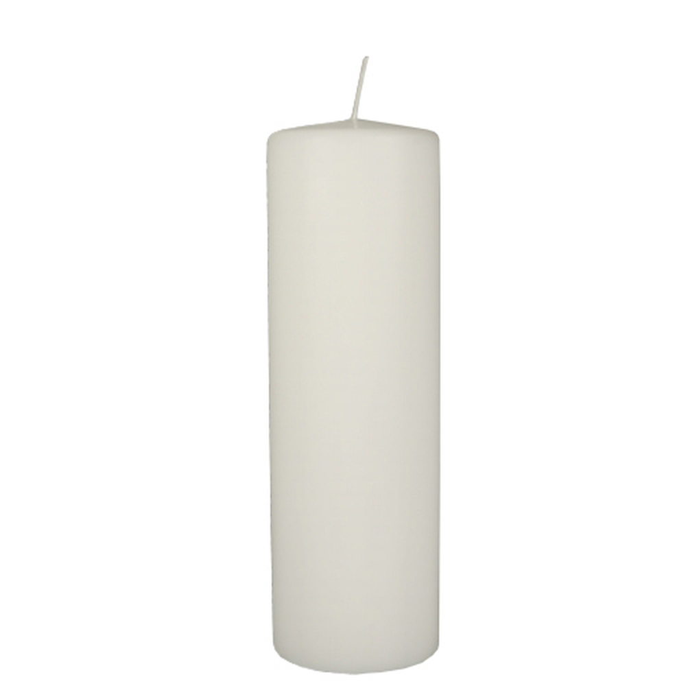 Papstar Stumpenkerze Ø 80 mm · 250 mm weiss mit Flachkopf
