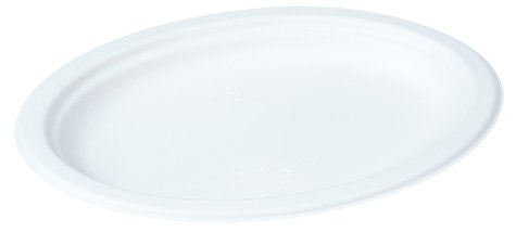 Pacovis Teller Zuckerrohr weiss, 260x195x20mm, oval