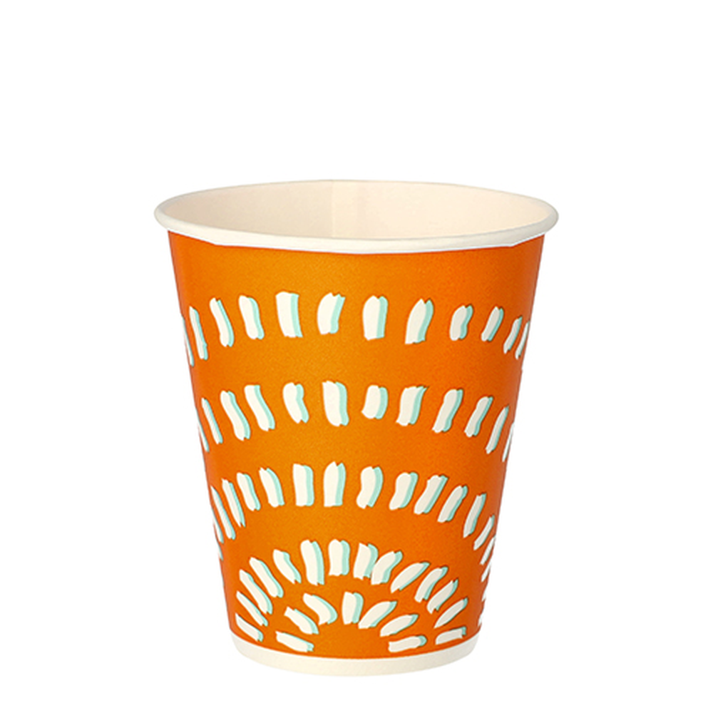 PAPSTAR Trinkbecher für Kaltgetränke, Pappe 0,25 l Ø 8,97 cm · 10 cm orange