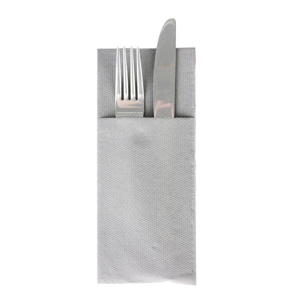 Mank Pocket-Fold-Napkins Basic grau 40 x 33 cm 1/8 Falz
