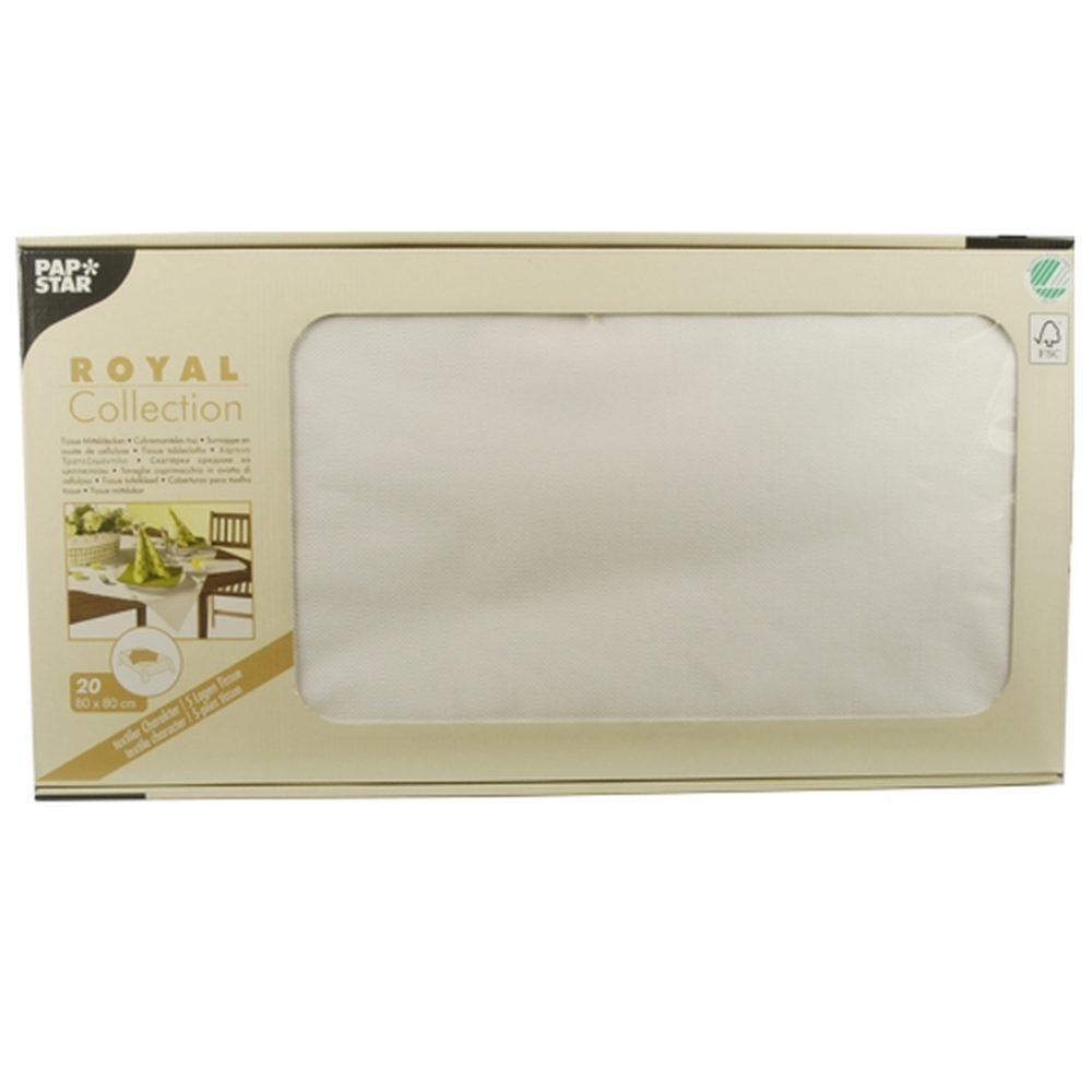 Papstar Mitteldecken, Tissue "ROYAL Collection" 80 cm x 80 cm weiss