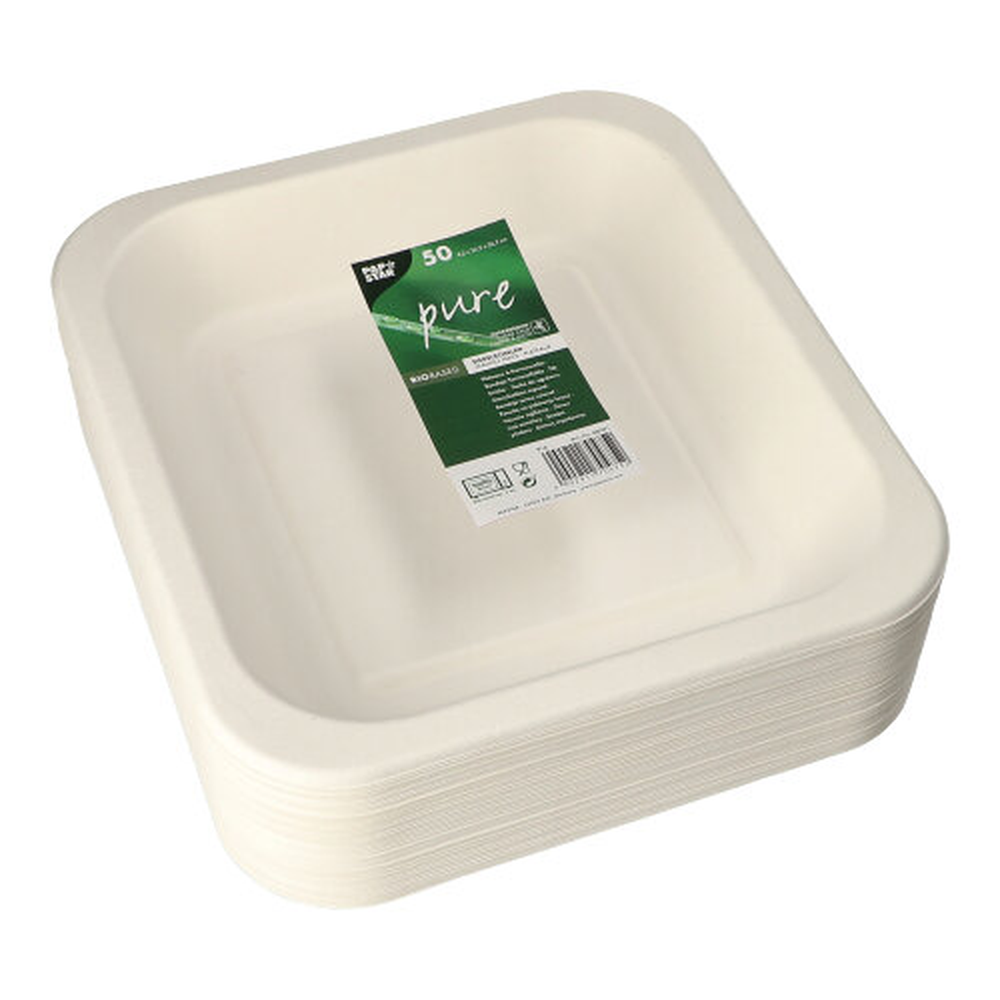 Papstar Siegelschalen Zuckerrohr 1400 ml 4,2 cm x 24,5 cm x 26,5 cm weiss