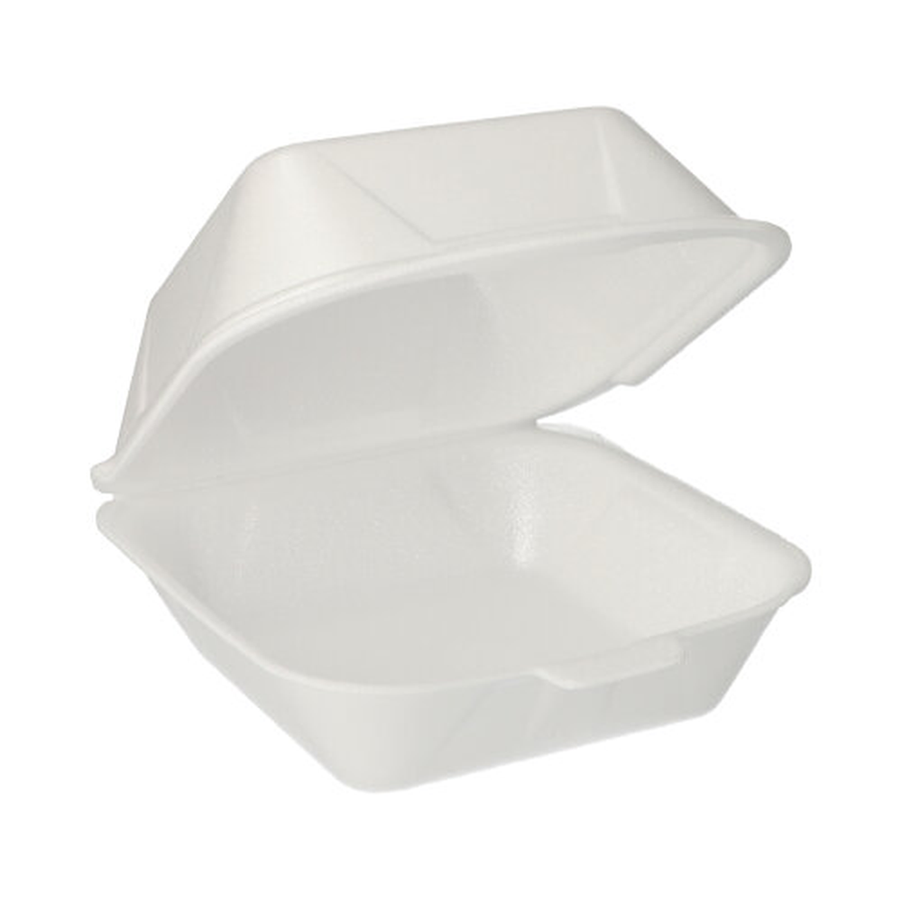 Papstar Hamburger-Boxen mit Klappdeckel, XPS 8 cm x 14,5 cm x 15,5 cm weiss