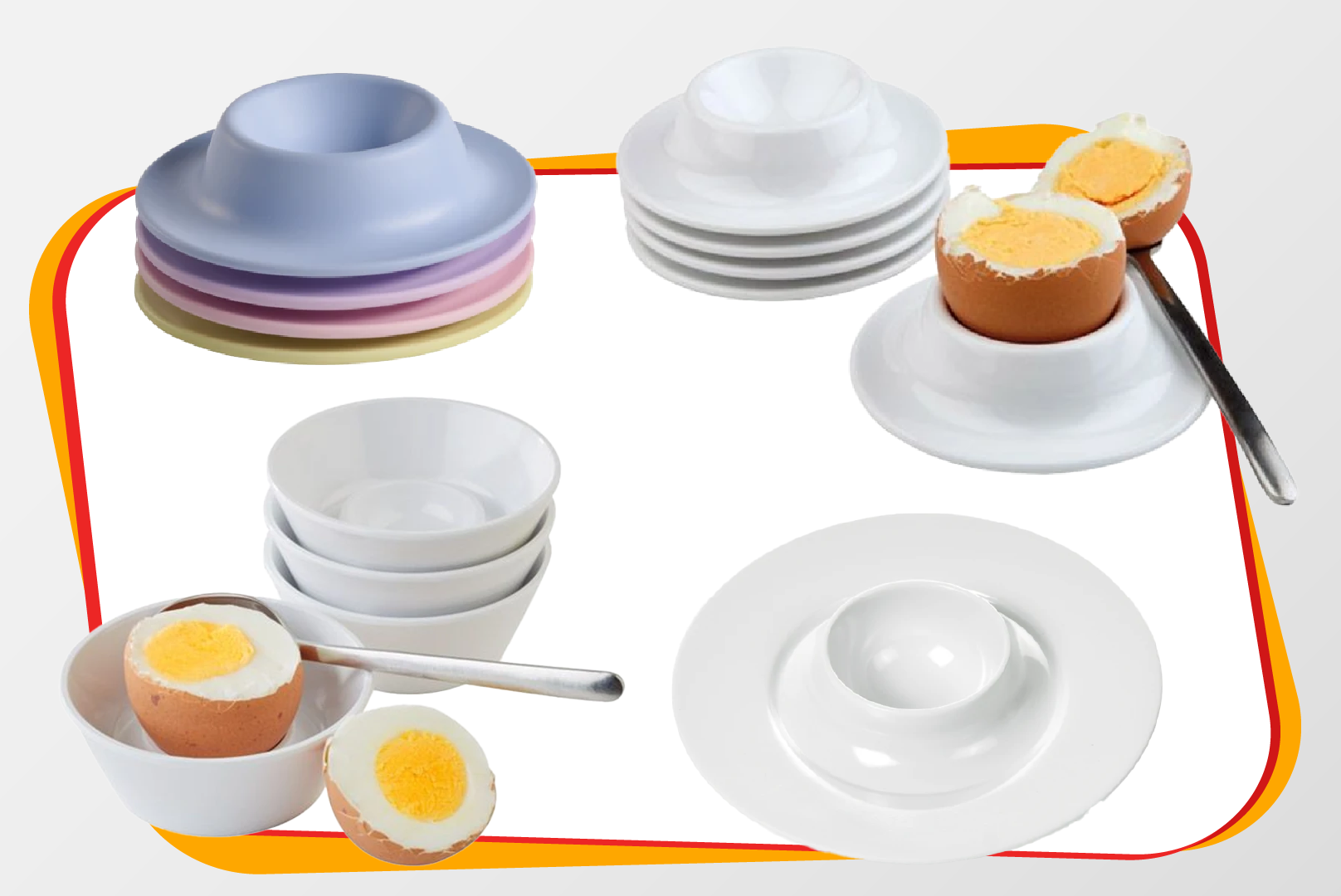 Teller-Set, Teller, Essgeschirr, Eierbecher, Eierhalter