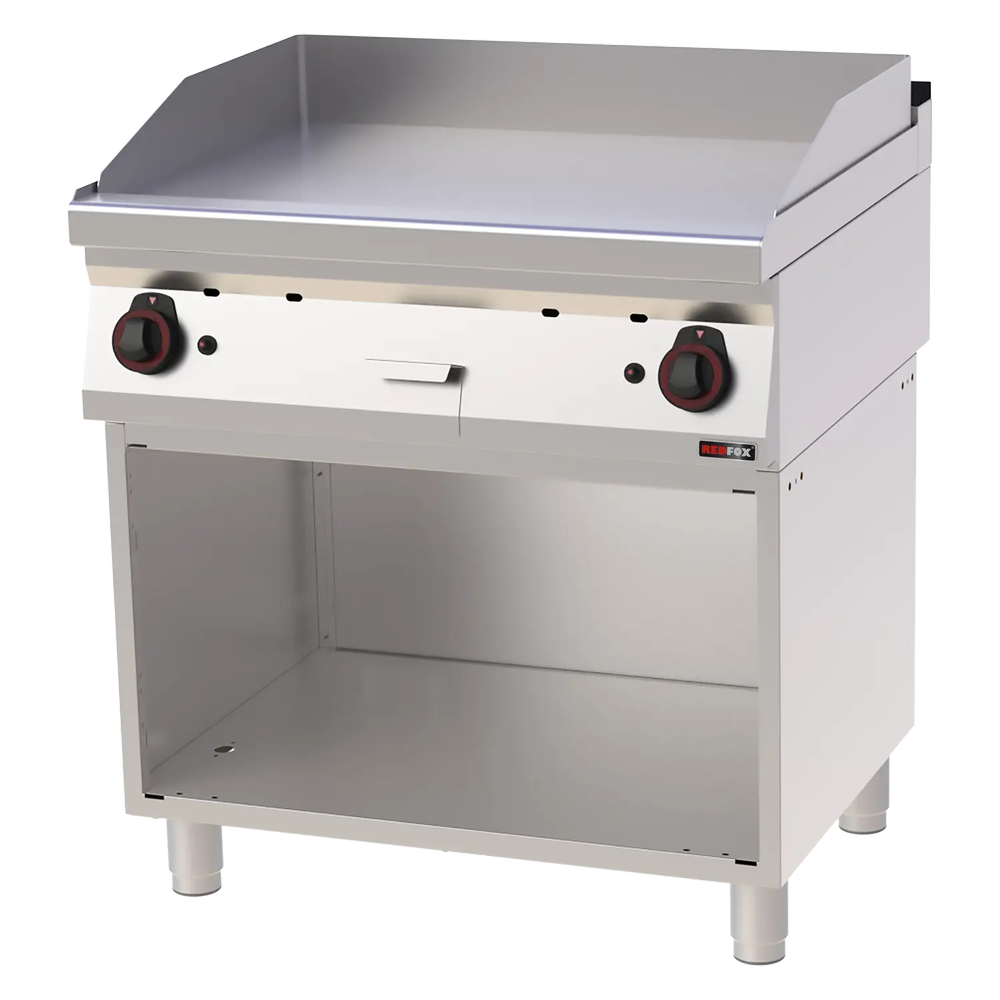 RM Gastro Grillplatte 80x51 Gas glatt mit Unterbau / REDFOX - FTH 70/80 G
