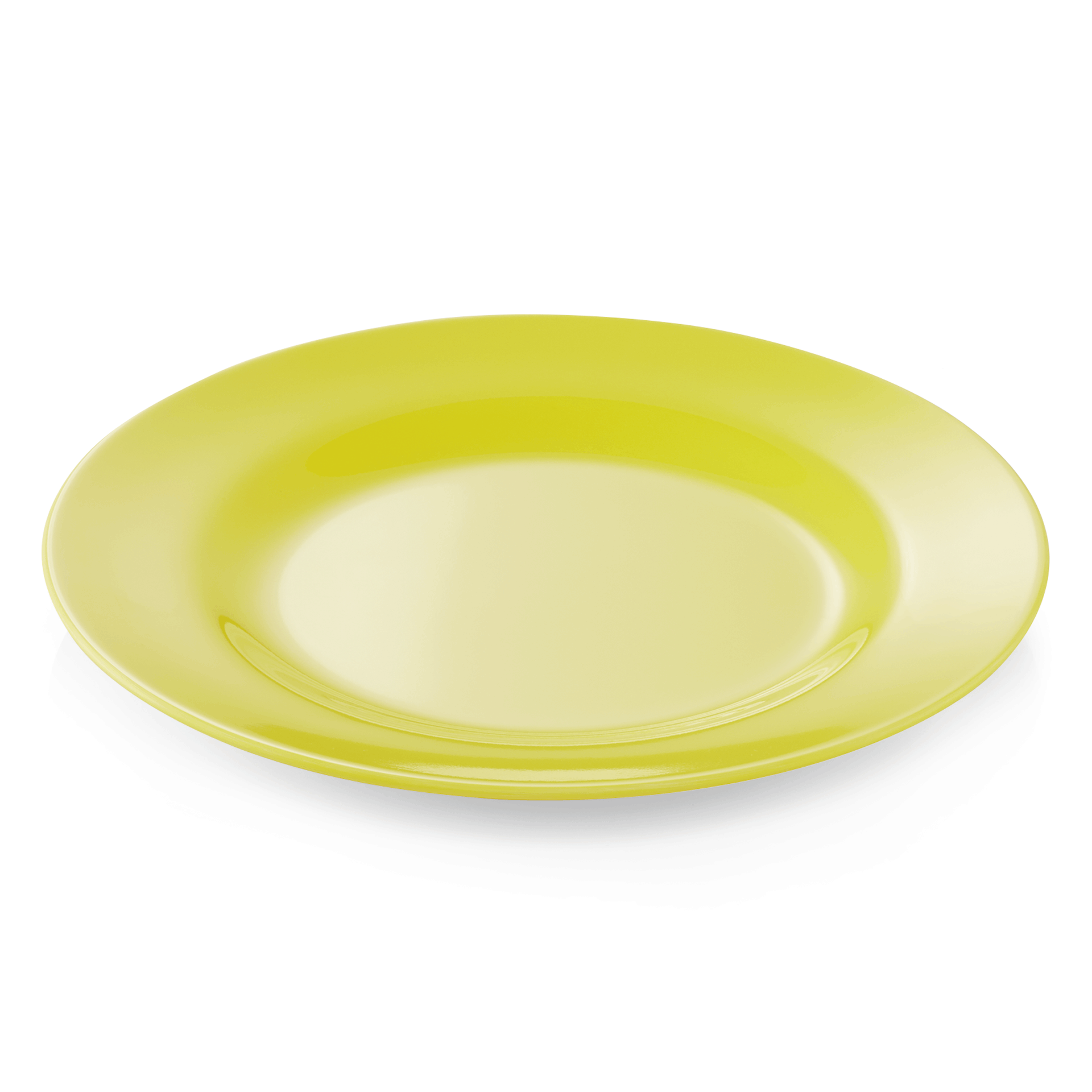 WAS Teller Set, flach, Ø 20 cm, gelb, Set á 12 Stück, Melamin