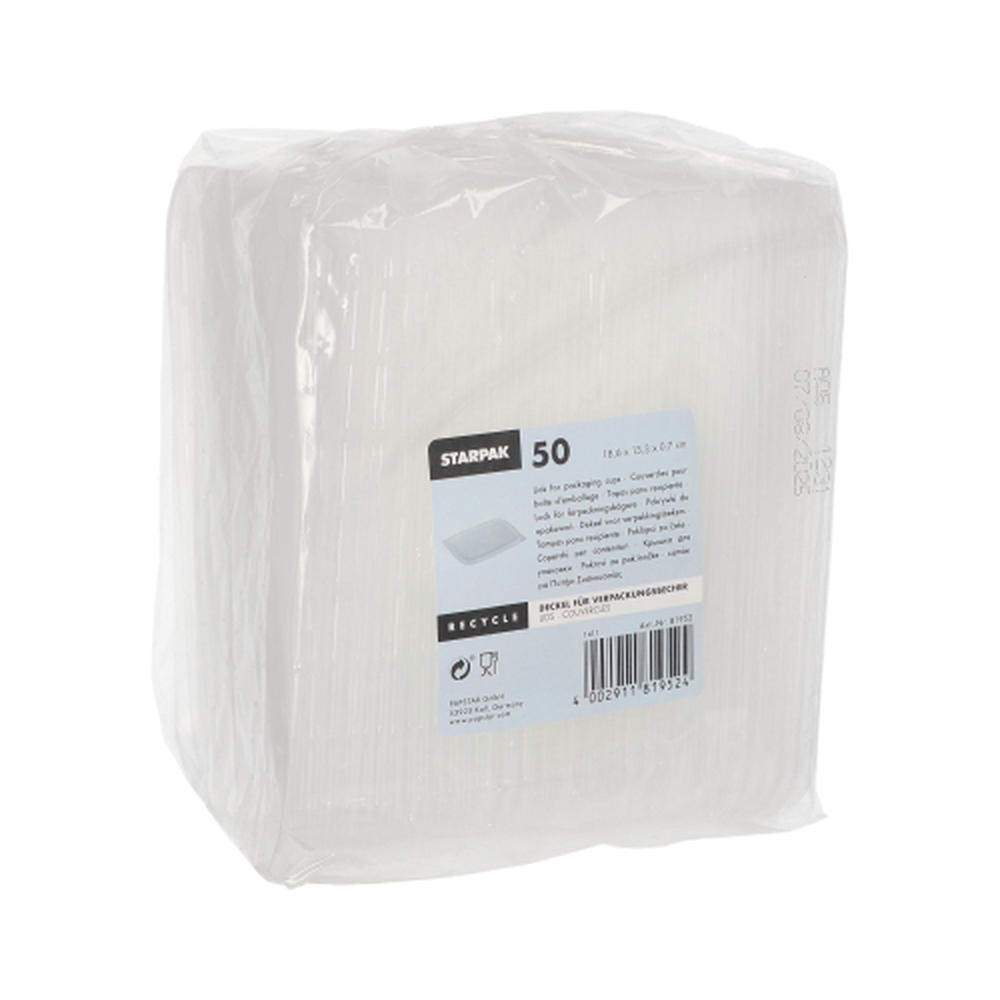 Papstar Deckel für Verpackungsbecher, PP 0,7 cm x 18,6 cm x 13,3 cm transparent