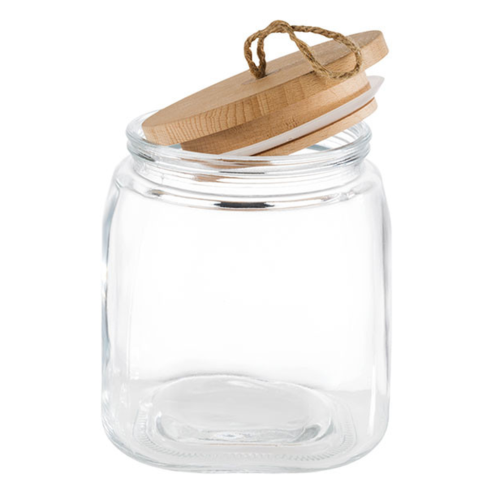 APS Vorratsglas -WOODY- 14 x 14 cm, H: 17 cm