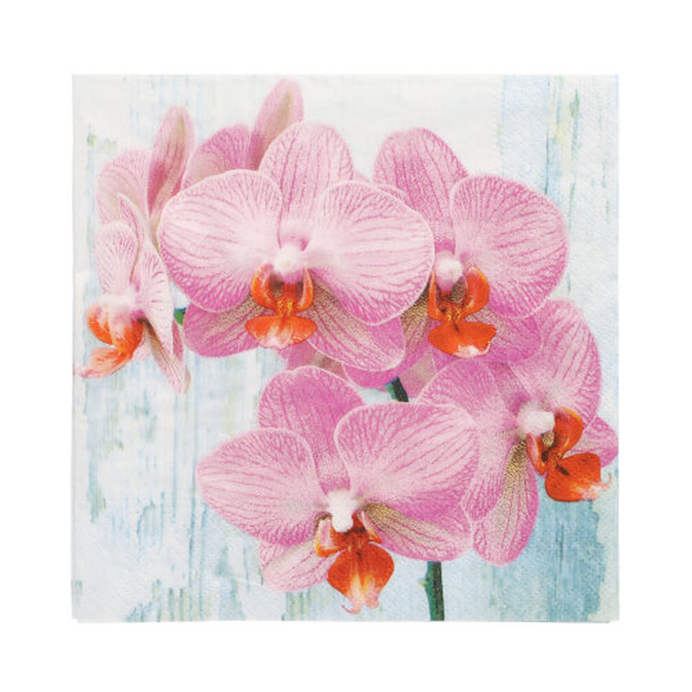 Papstar Servietten, 3-lagig 1/4-Falz 33 cm x 33 cm "Phalaenopsis"