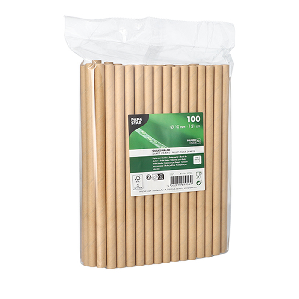 Papstar Shake-Halme Papier Ø 10 mm · 21 cm braun