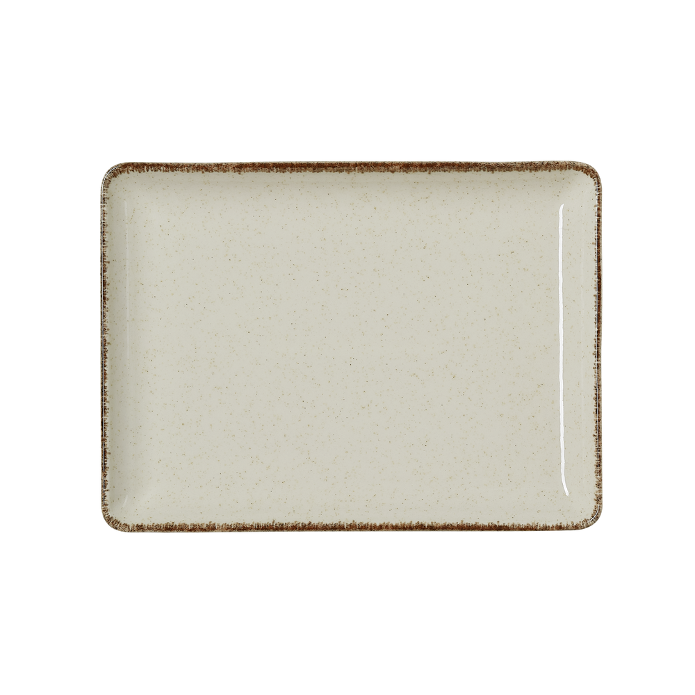 WAS Teller Set SMILLA SAND, flach, 23 x 17 cm, Set á 6 Stück, sand, Porzellan