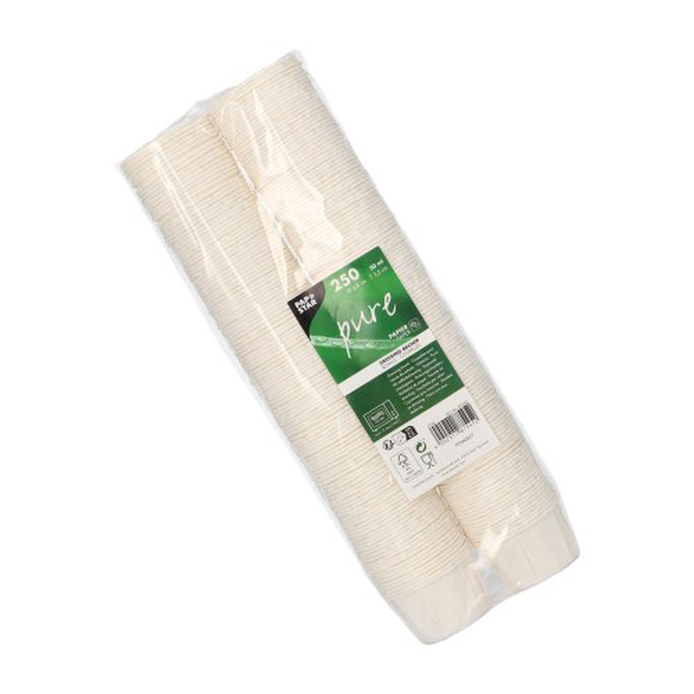 Papstar Dressingbecher, Papier "pure" rund 50 ml Ø 5,8 cm · 3,5 cm weiss