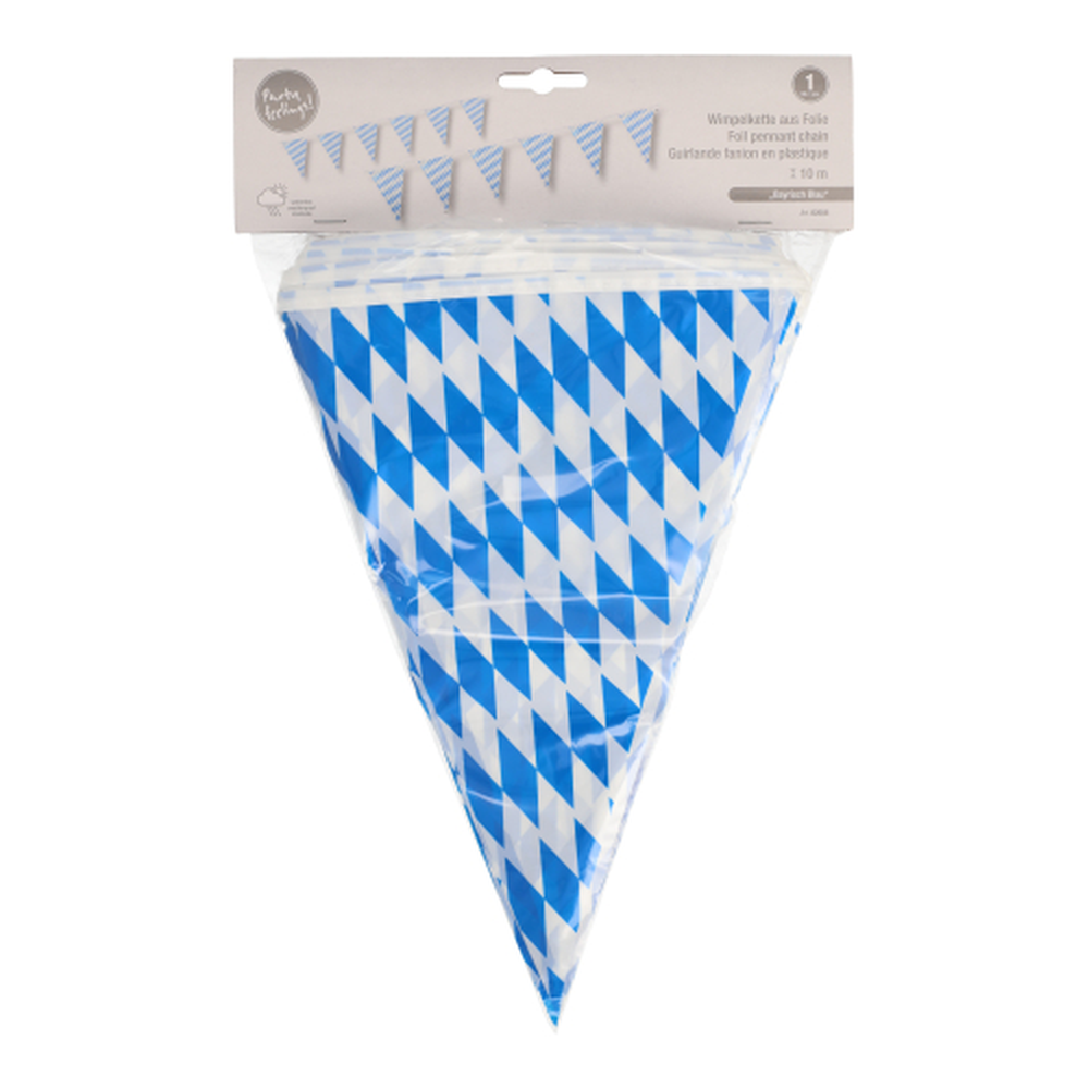 Papstar Wimpelkette, Folie 10 m "Bayrisch Blau" wetterfest