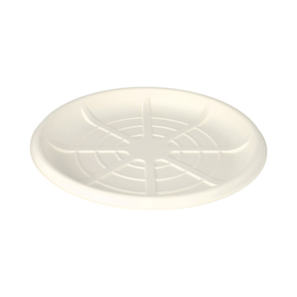 Papstar Servierplatten, Zuckerrohr "pure" rund Ø 35 cm weiss für Meeresfrüchte