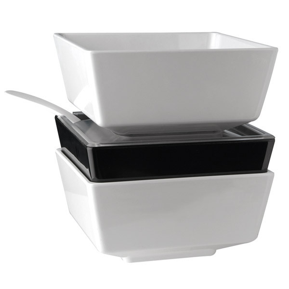 APS Schale -FLOAT- 19 x 19 cm, H: 9,5 cm , Melamin, weiß, 1,9 L