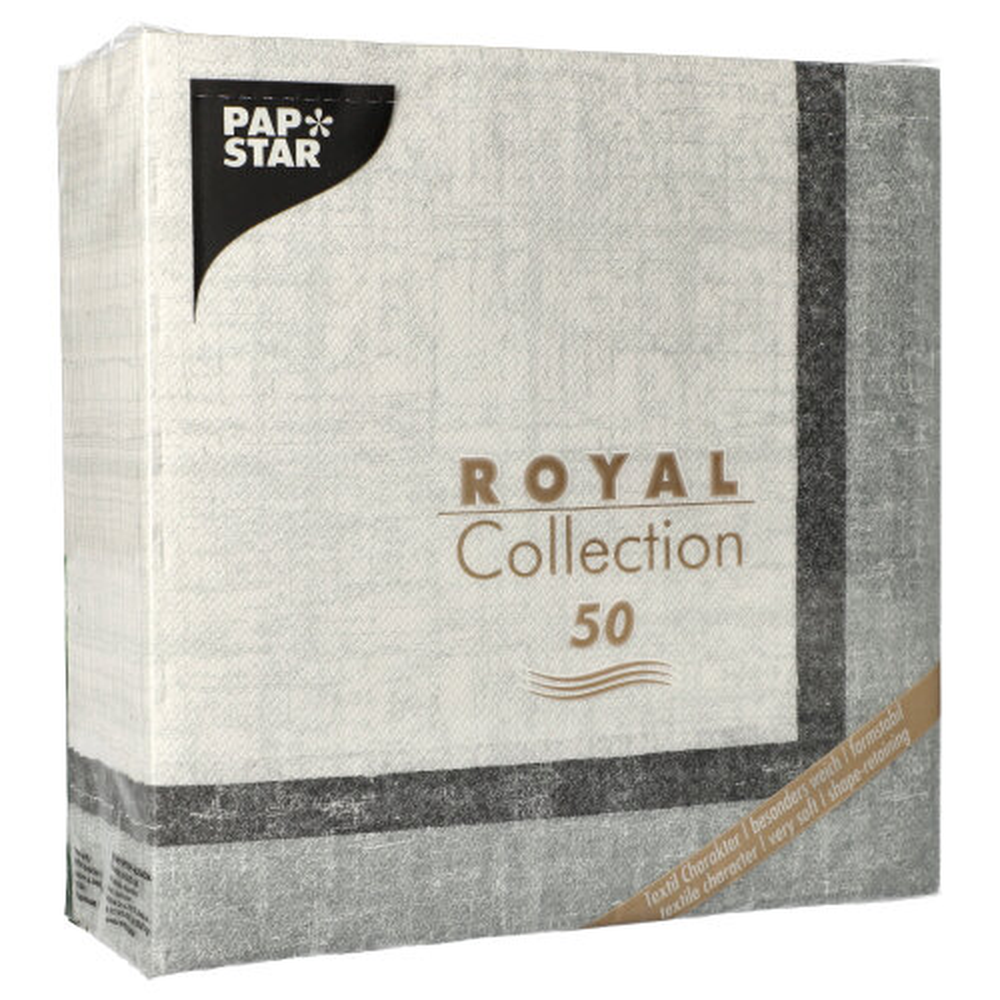 Papstar Servietten "ROYAL Collection" 1/4-Falz 40 cm x 40 cm "Chalk"