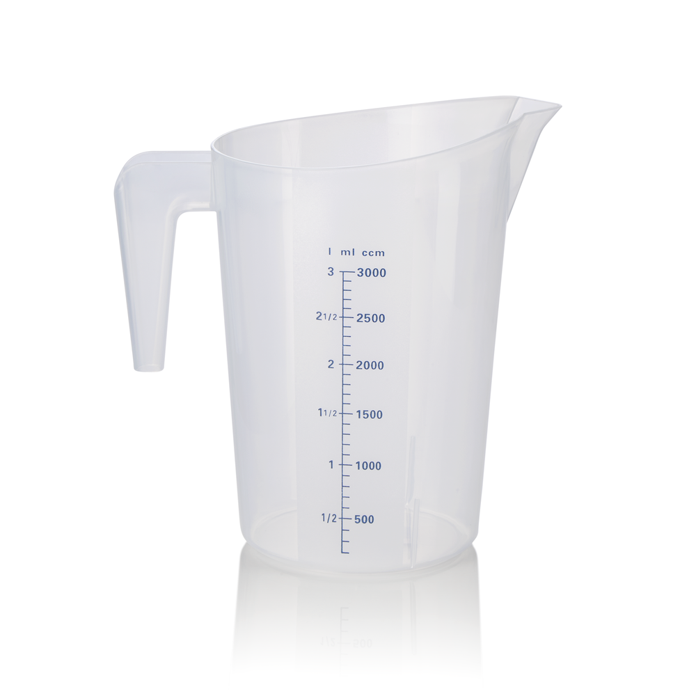 WAS Messbecher, Ø 19 cm, 3 ltr., mit 100 ml Skalierung, Polypropylen