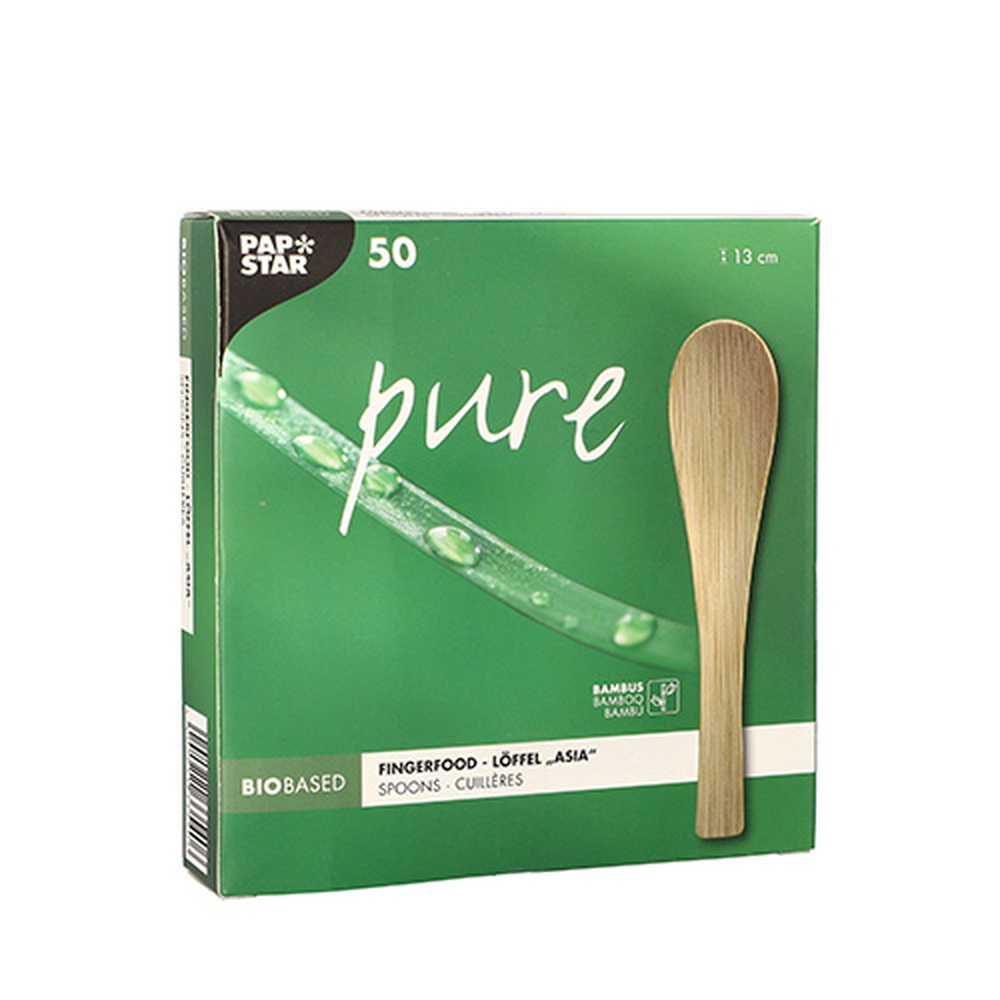 Papstar Fingerfood - Löffel, Bambus "pure" 13 cm "Asia"