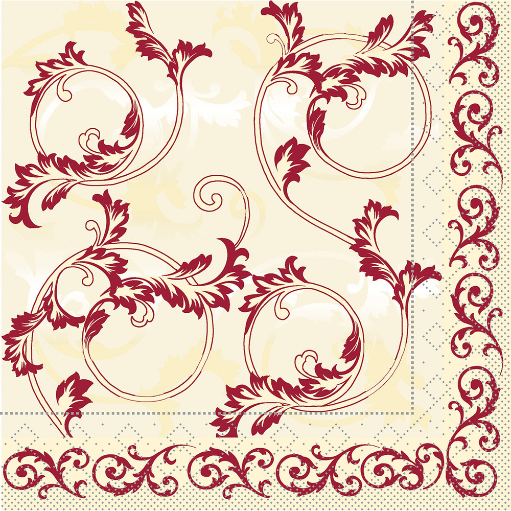 Mank Serviette Michel bordeaux 33 x 33 cm 1/4 Falz