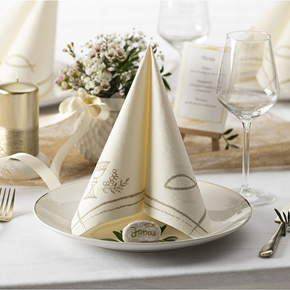 PAPSTAR Servietten ROYAL Collection 1/4-Falz 40 cm x 40 cm Communion / Co