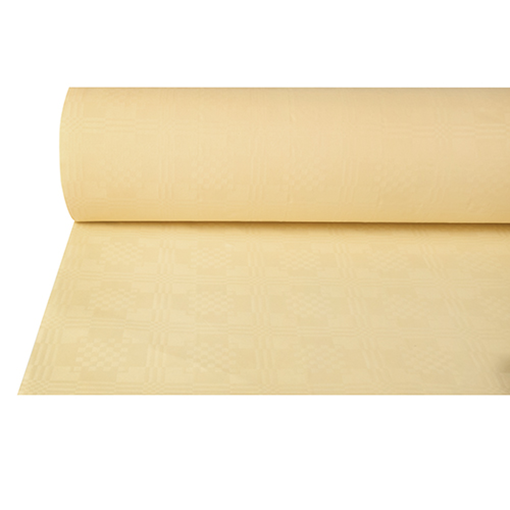 Papstar Papiertischtuch mit Damastprägung 50 m x 1 m creme