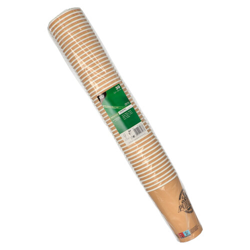 Papstar Trinkbecher, Pappe 0,5 l Ø 9 cm · 15 cm braun "Pure Joy"
