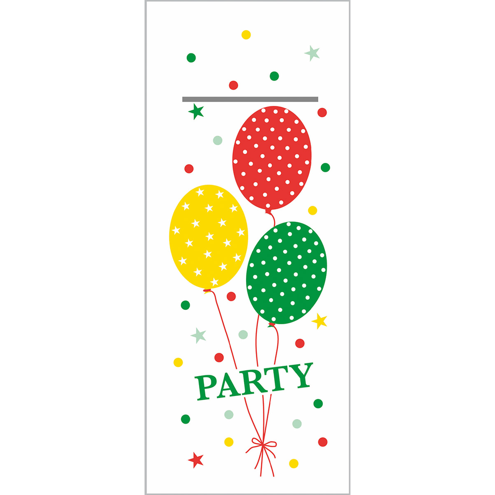Mank Pocket-Napkins Party Ballons rot-grün 40 x 33 cm 1/8 Falz
