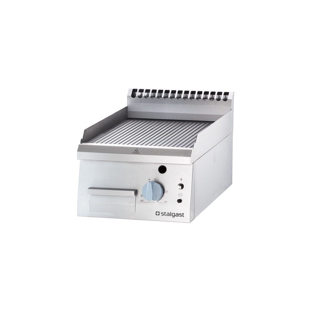 Stalgast Gas-Griddleplatte als Tischgerät, 400x700 mm, gerillte Grillfläche, Ser