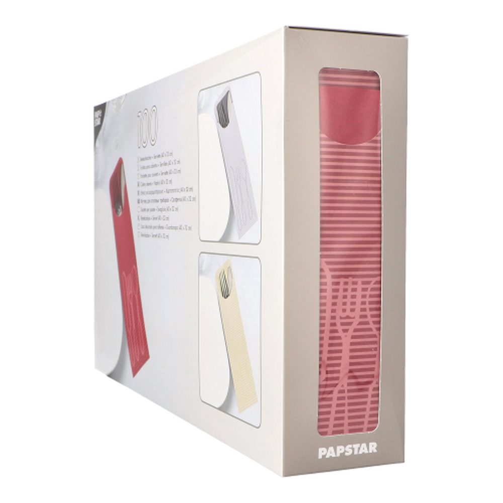 Papstar Bestecktaschen 23,5 cm x 7,3 cm bordeaux inkl. farbiger Serviette