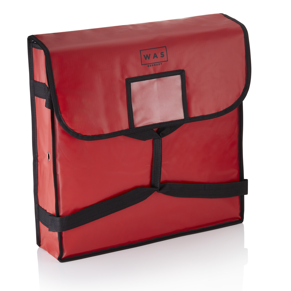 WAS Isoliertasche für 2 Pizzen, 51 x 51 x 11 cm, rot, Kunststoff, Aluminium