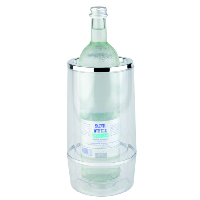 APS Flaschenkühler außen Ø 12 cm, H: 23 cm , PS, transparent