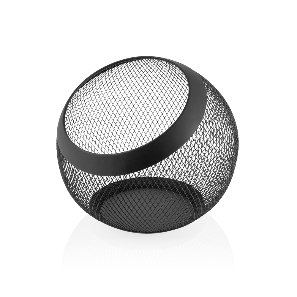 WAS Korb, Ø 24 cm, Höhe 24 cm, schwarz pulverbeschichtet, Metall