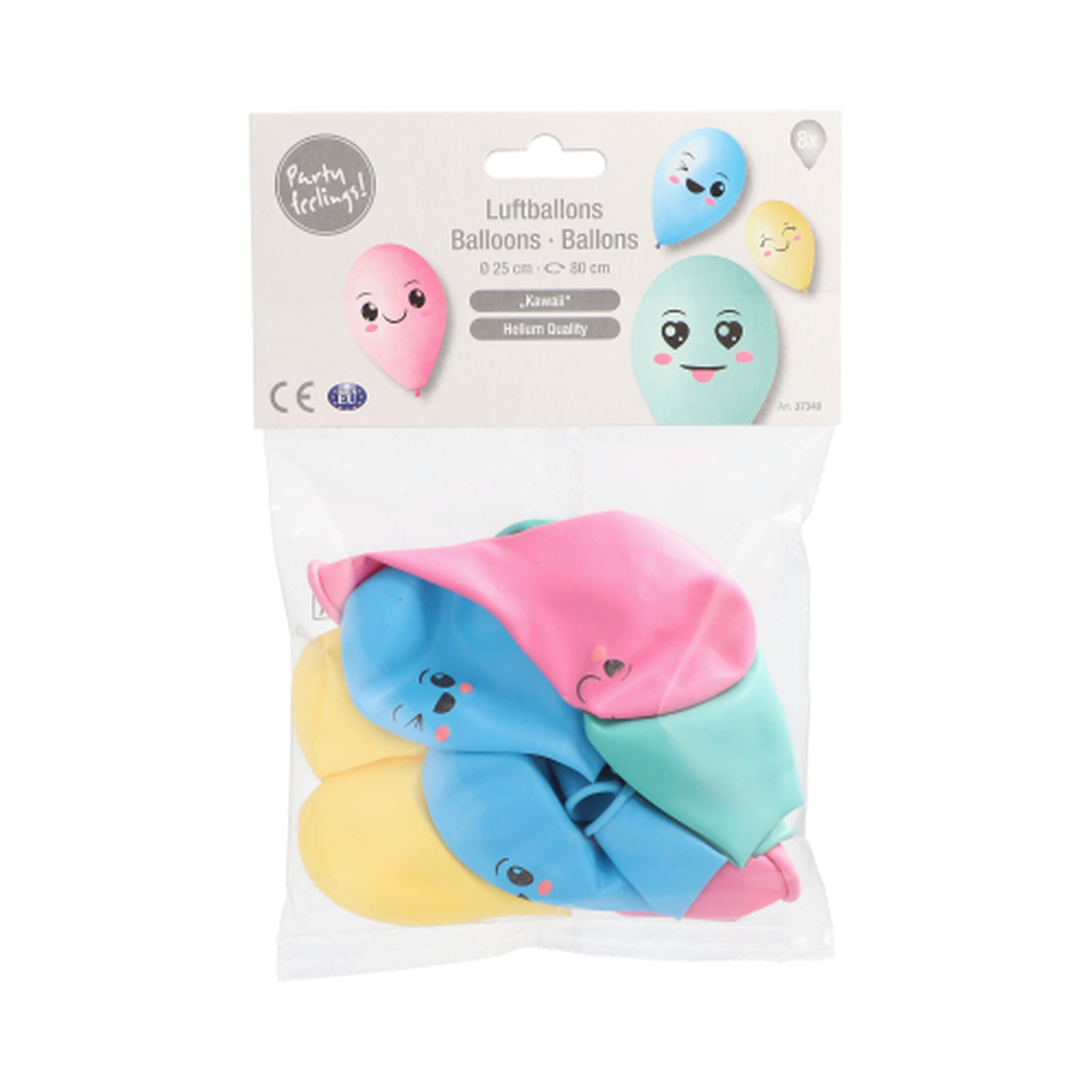 Papstar Luftballons Ø 25 cm farbig sortiert "Kawaii"