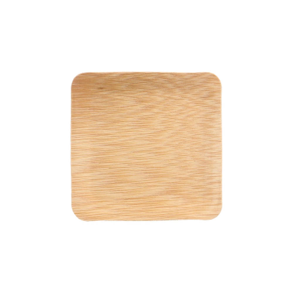 Papstar Fingerfood - Teller, Bambus "pure" eckig 1,5 cm x 8,5 cm x 8,5 cm