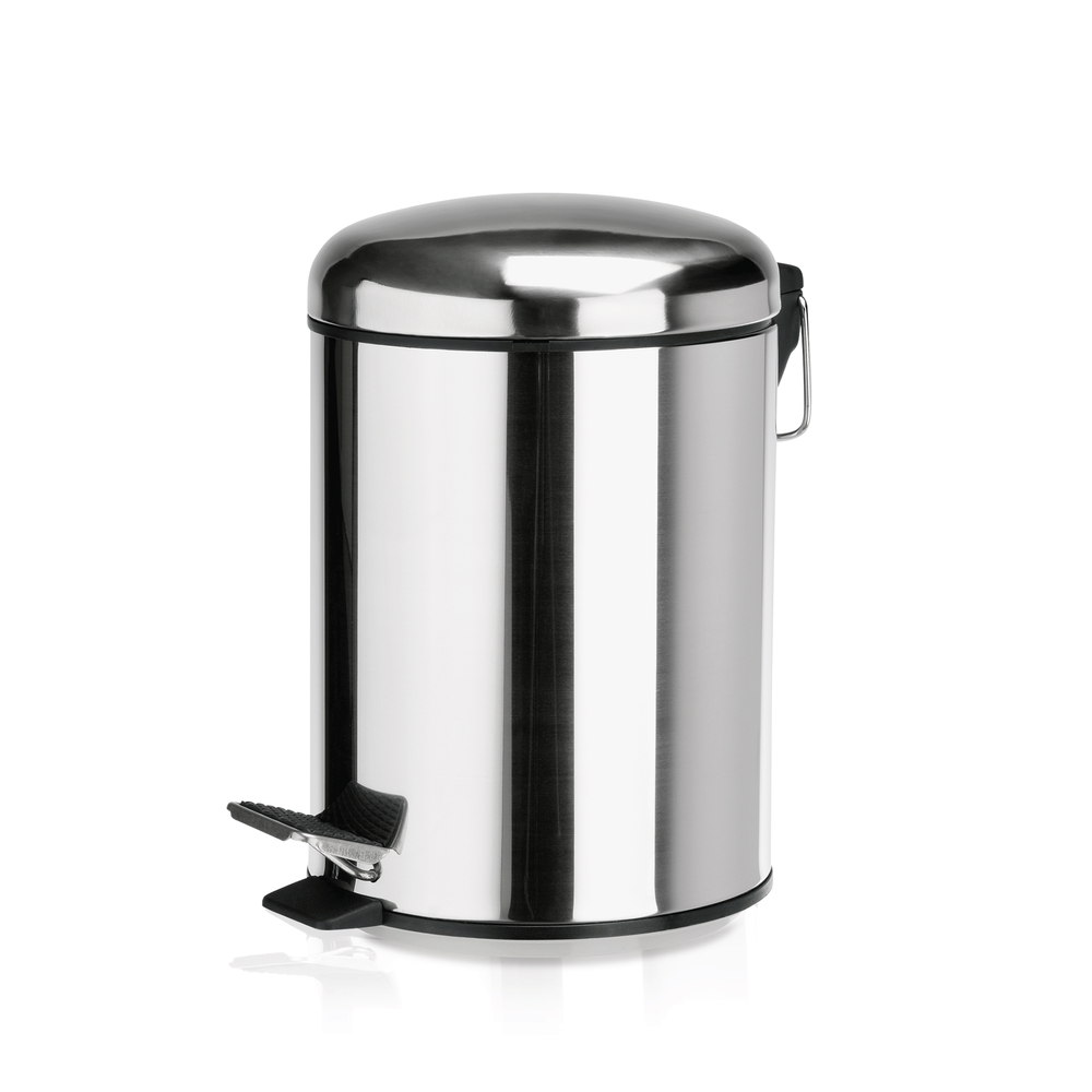 WAS Treteimer mit Kunststoffeinsatz, Ø 20 cm, 5 ltr., Edelstahl