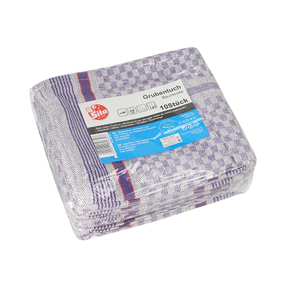 Papstar Geschirrtücher 90 cm x 45 cm weiß/violett Grubentuch