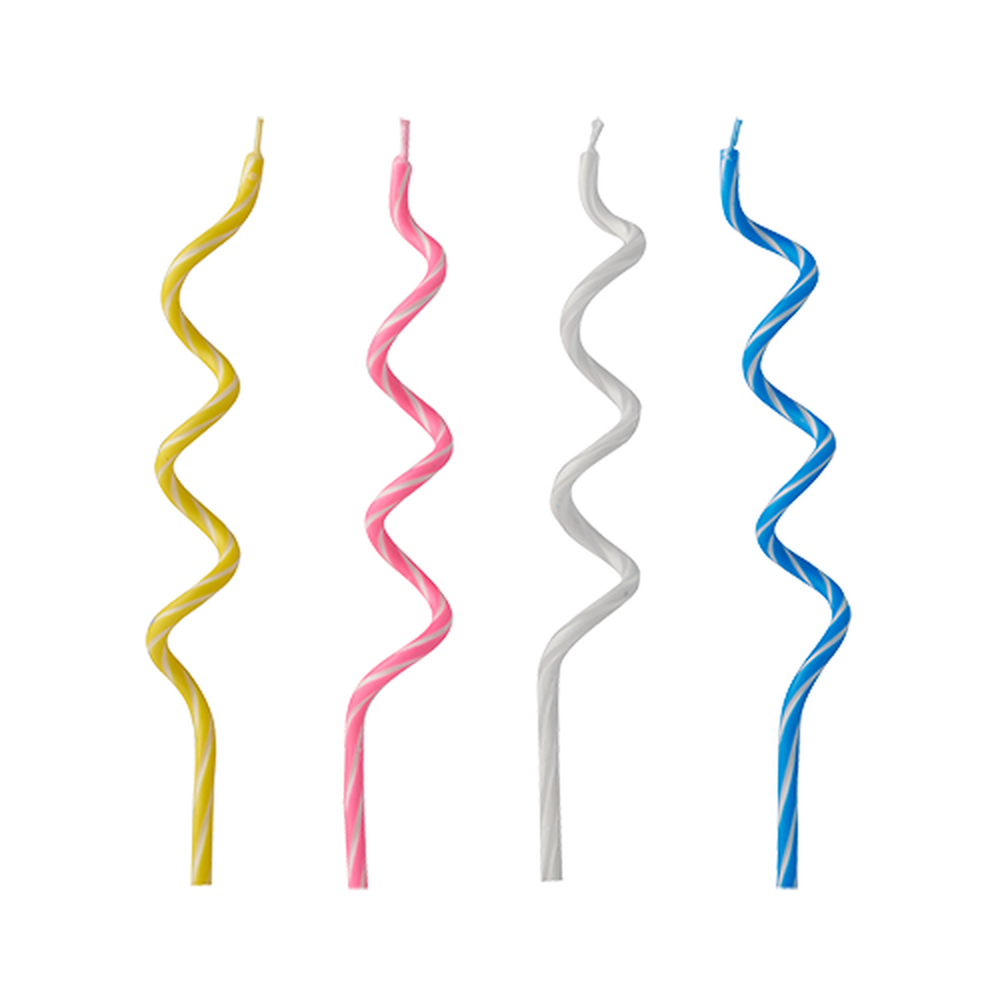 Papstar Geburtstagskerzen 12,5 cm farbig sortiert "Spirale"