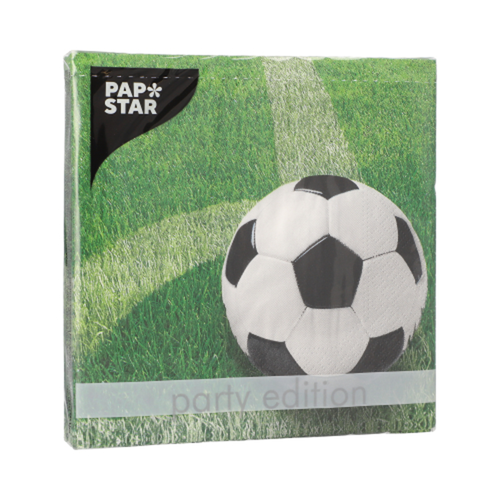 Papstar Servietten, 3-lagig 1/4-Falz 33 cm x 33 cm "Football"
