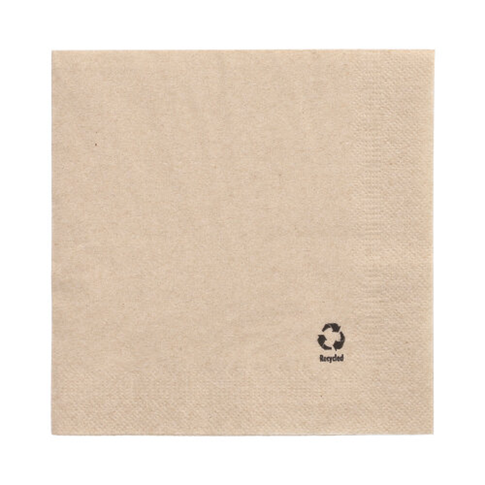 Papstar Servietten, 2-lagig 1/4-Falz 33 cm x 33 cm natur aus recyceltem Papier
