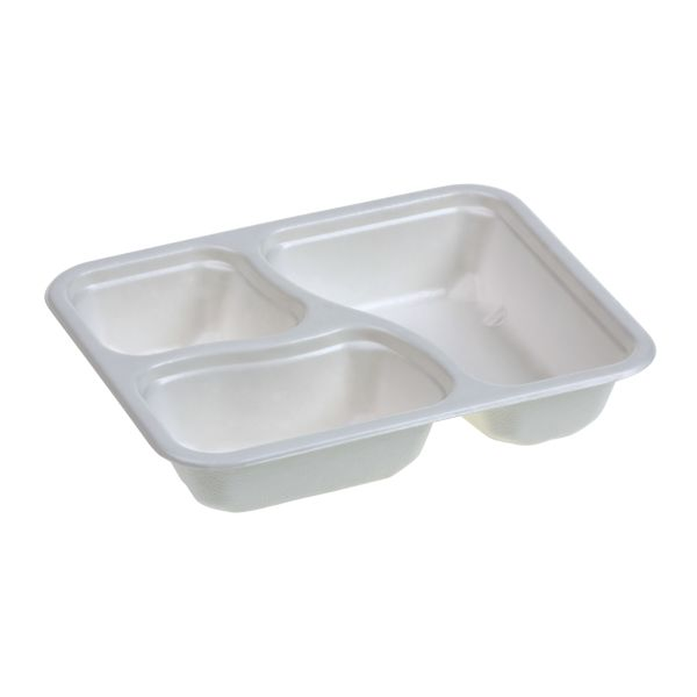 Pacovis Menueschale 3-t, PBAT-lam, 227x178x45mm, weiss