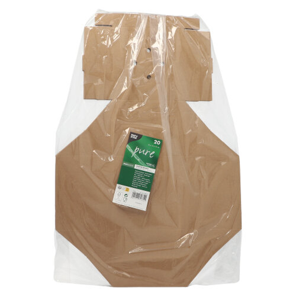 Papstar Burgerboxen, Pappe "pure" 10 cm x 13 cm x 13 cm braun faltbar, klein