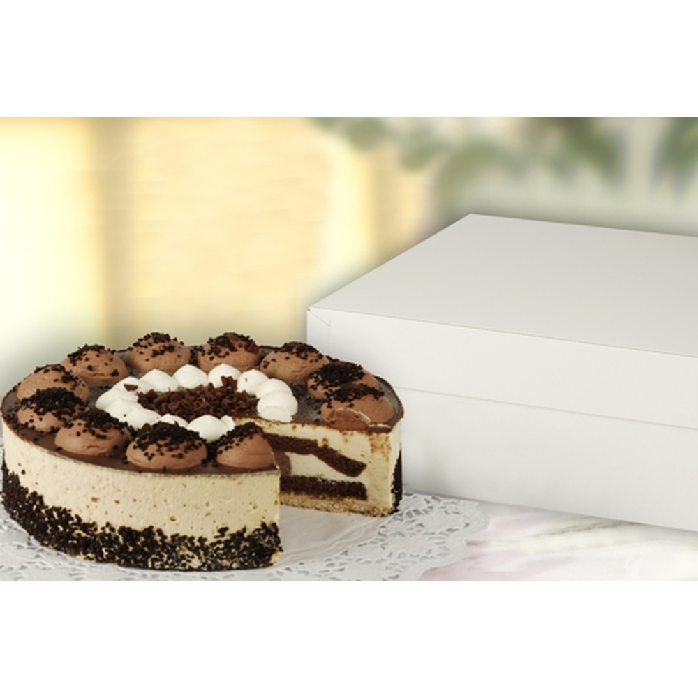 Papstar Tortenkartons, mit Deckel, Pappe eckig 30 cm x 30 cm x 10 cm weiss