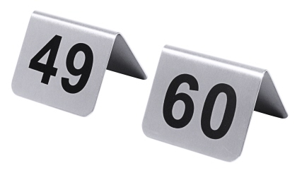 Contacto Tischnummernschilder 49-60 mit schwarzem Siebdruck