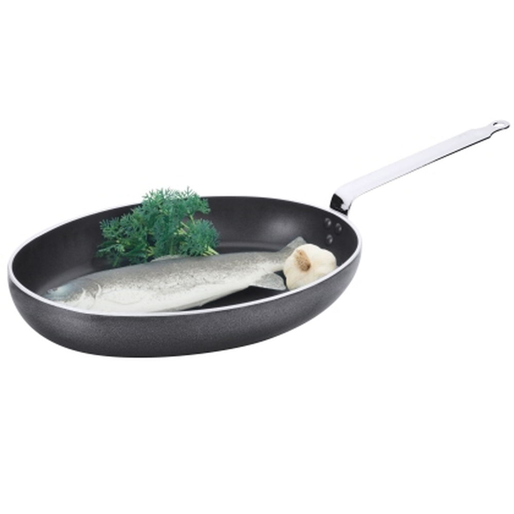 Contacto Pfanne oval 36 cm, Aluminium mit Edelstahlgriff