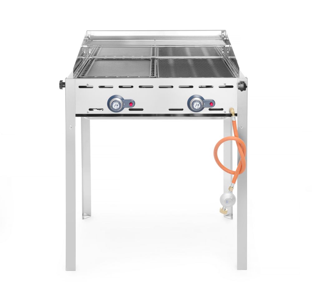 Hendi Grillsystem Green Fire 2 Brenner, HENDI, Profi Line, Emaillierte Grillplat