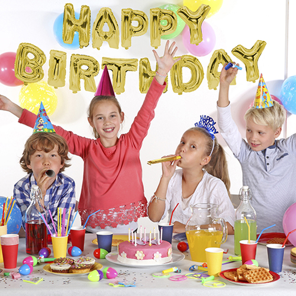 Papstar Folienluftballon-Set gold "Happy Birthday"