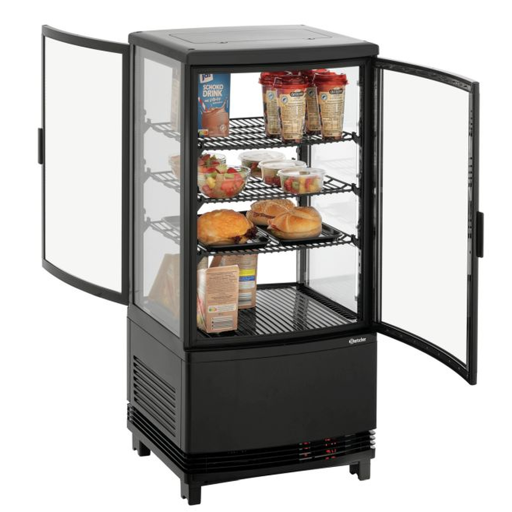 Bartscher Mini-Kühlvitrine 75L2T schwarz