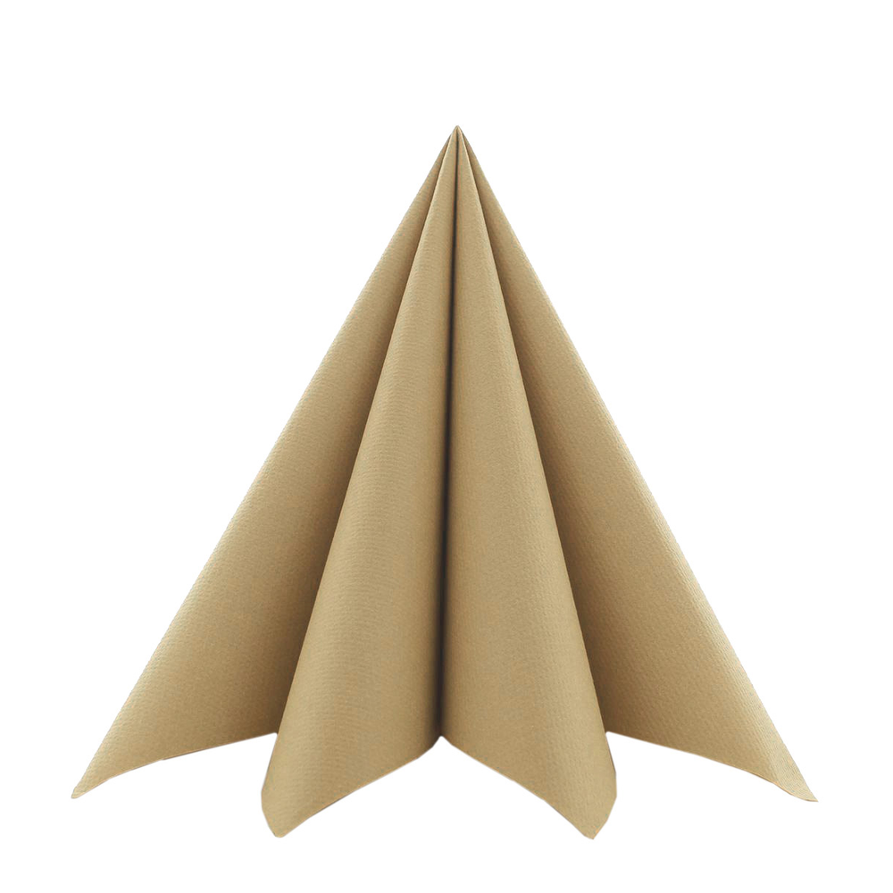 Mank Serviette Basic naturbraun 33 x 33 cm 1/4 Falz