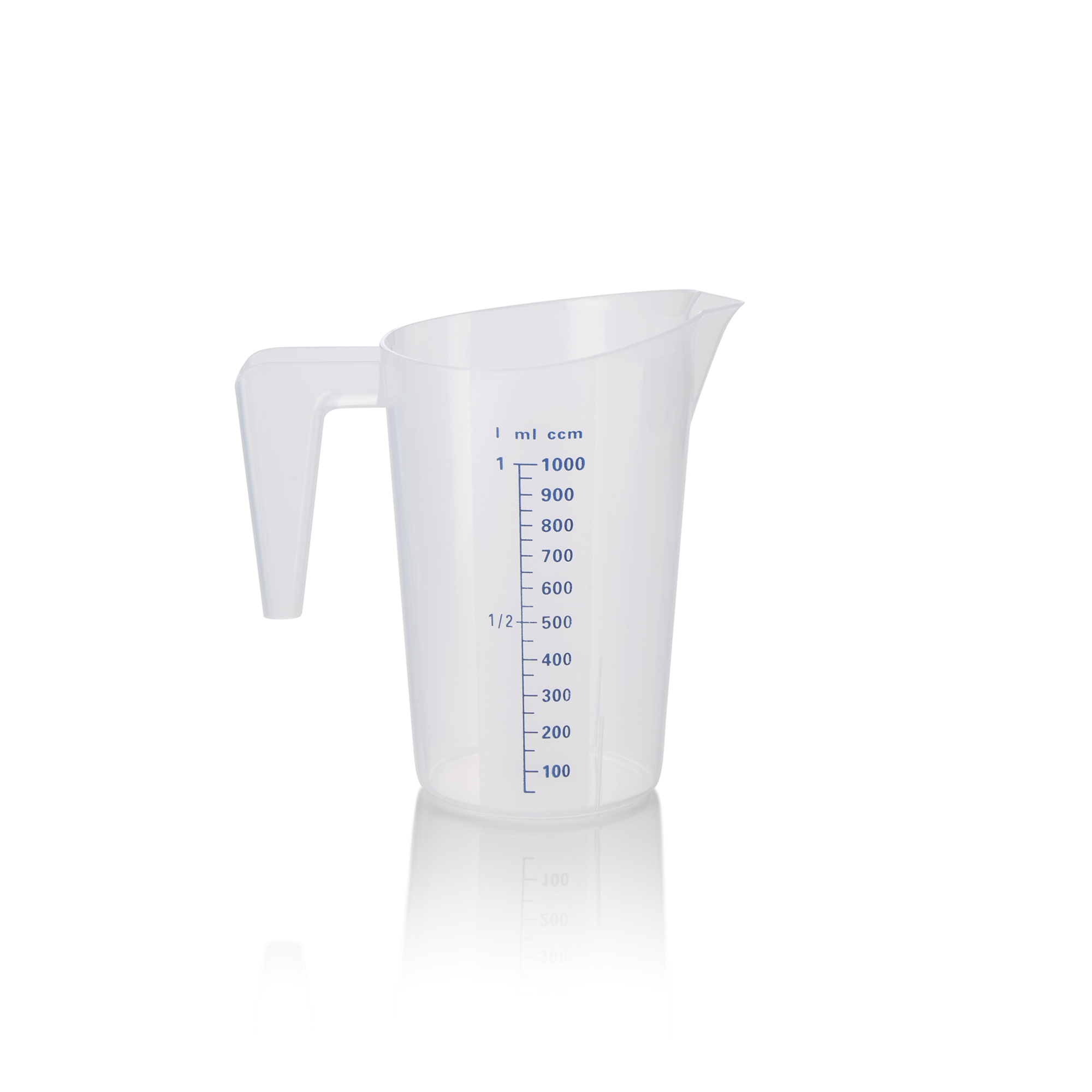WAS Messbecher, Ø 13 cm, 1 ltr., mit 50 ml Skalierung, Polypropylen